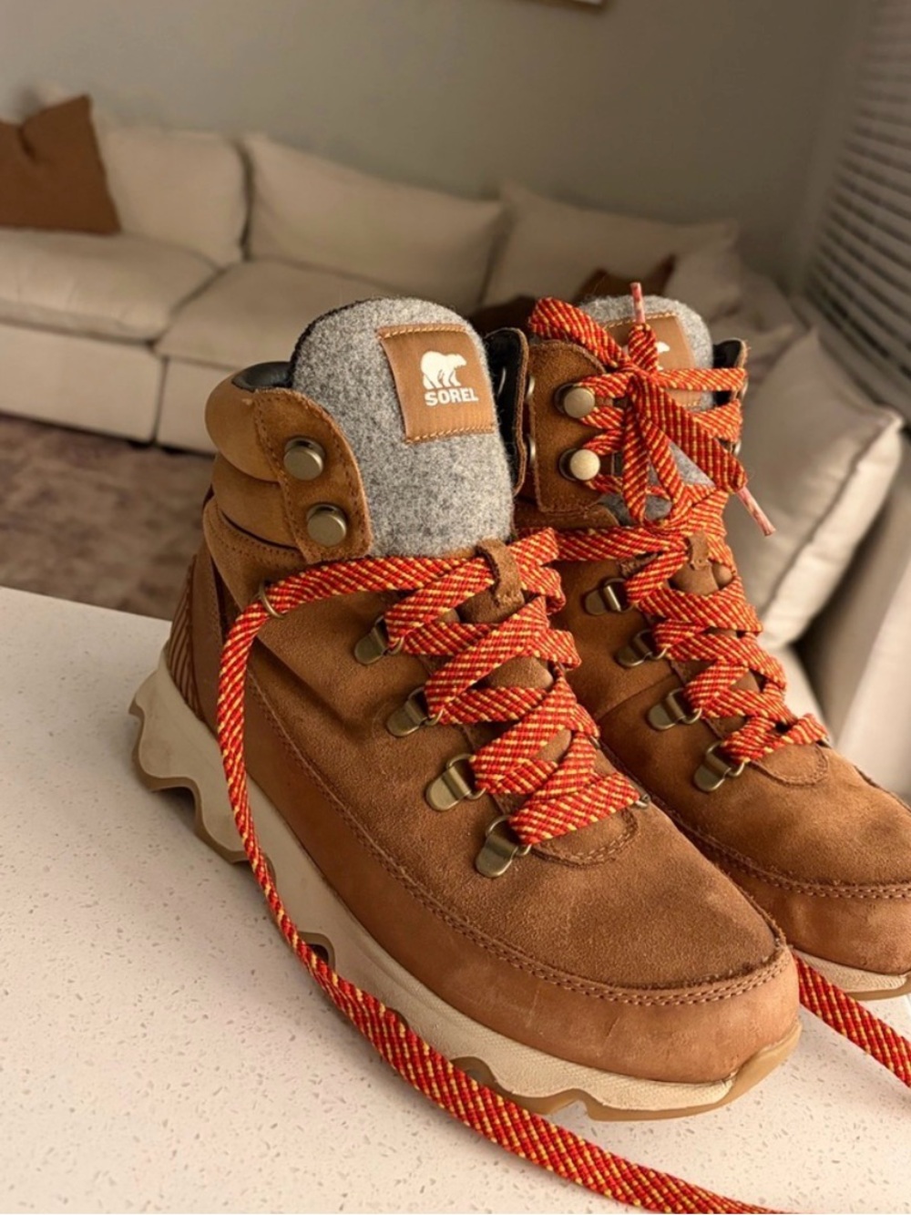 Sorel Brown Hiking Boots  Lace up water resistant - Picture 5 of 9